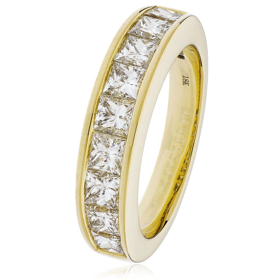 7 Stone Diamond Eternity Ring 1.40ct F-VS Quality in 18k Yellow Gold - David Ashley