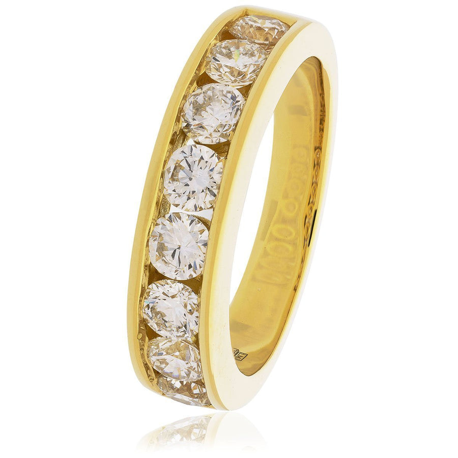 8 Stone Diamond Eternity Ring 1.50ct F-VS Quality in 18k Yellow Gold - David Ashley
