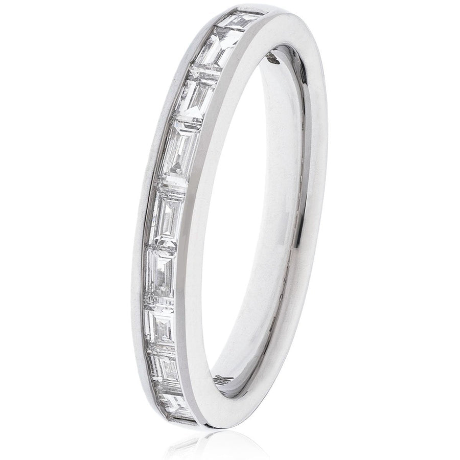 9 Stone Diamond Eternity Ring 0.60ct F-VS Quality in 18k White Gold - David Ashley