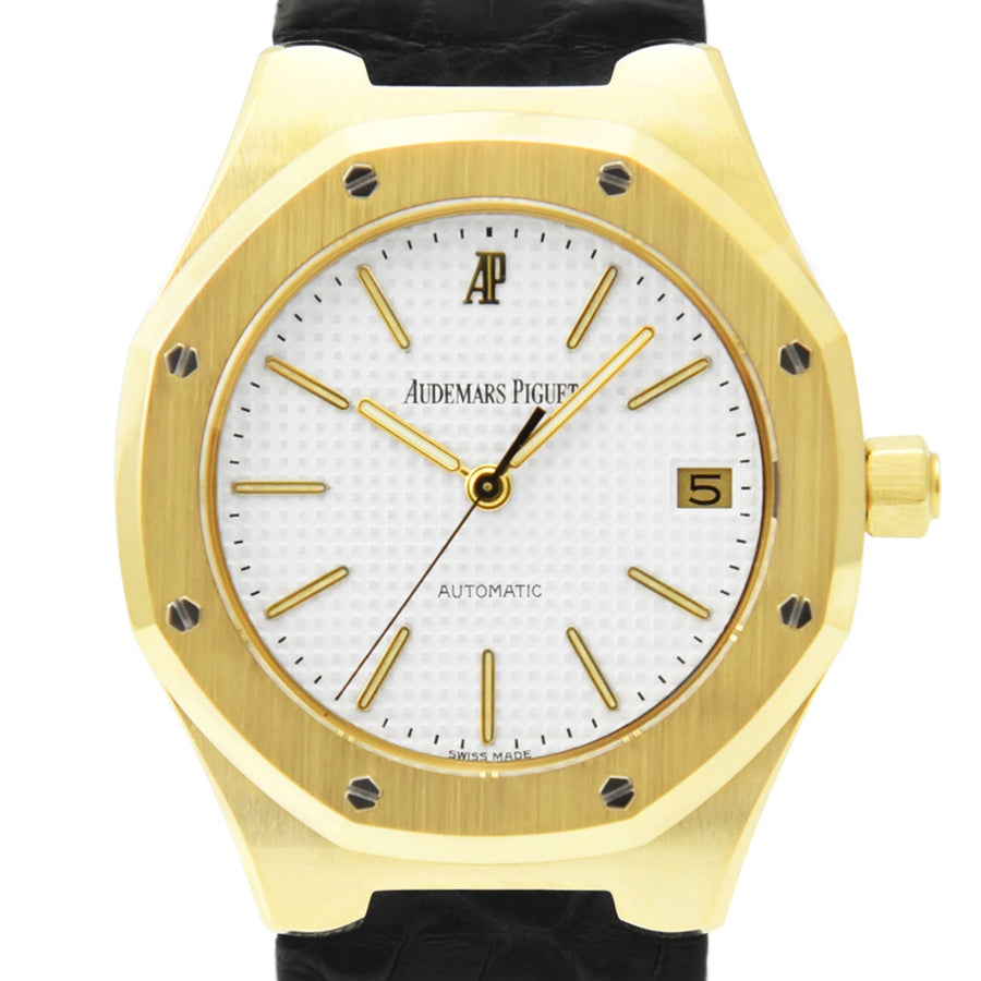 Audemars Piguet Royal Oak White Dial Leather Ref: 14800BA - David Ashley