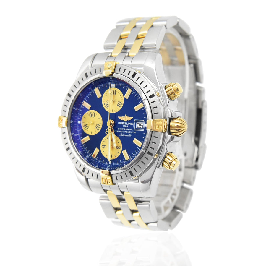 Breitling Chronomat Evolution Blue Dial Gold & Steel Ref: B13356 - David Ashley