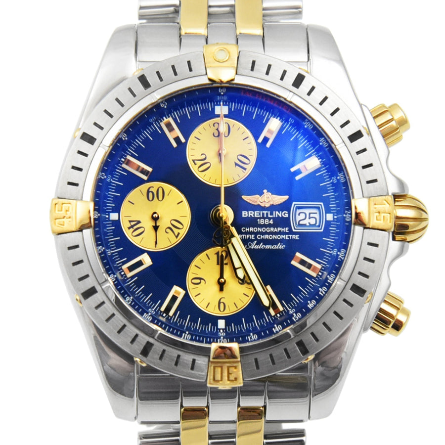 Breitling Chronomat Evolution Blue Dial Gold & Steel Ref: B13356 - David Ashley