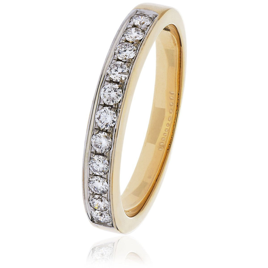 Diamond 11 Stone Eternity Ring 0.25ct F-VS Quality in 18k Rose Gold - David Ashley