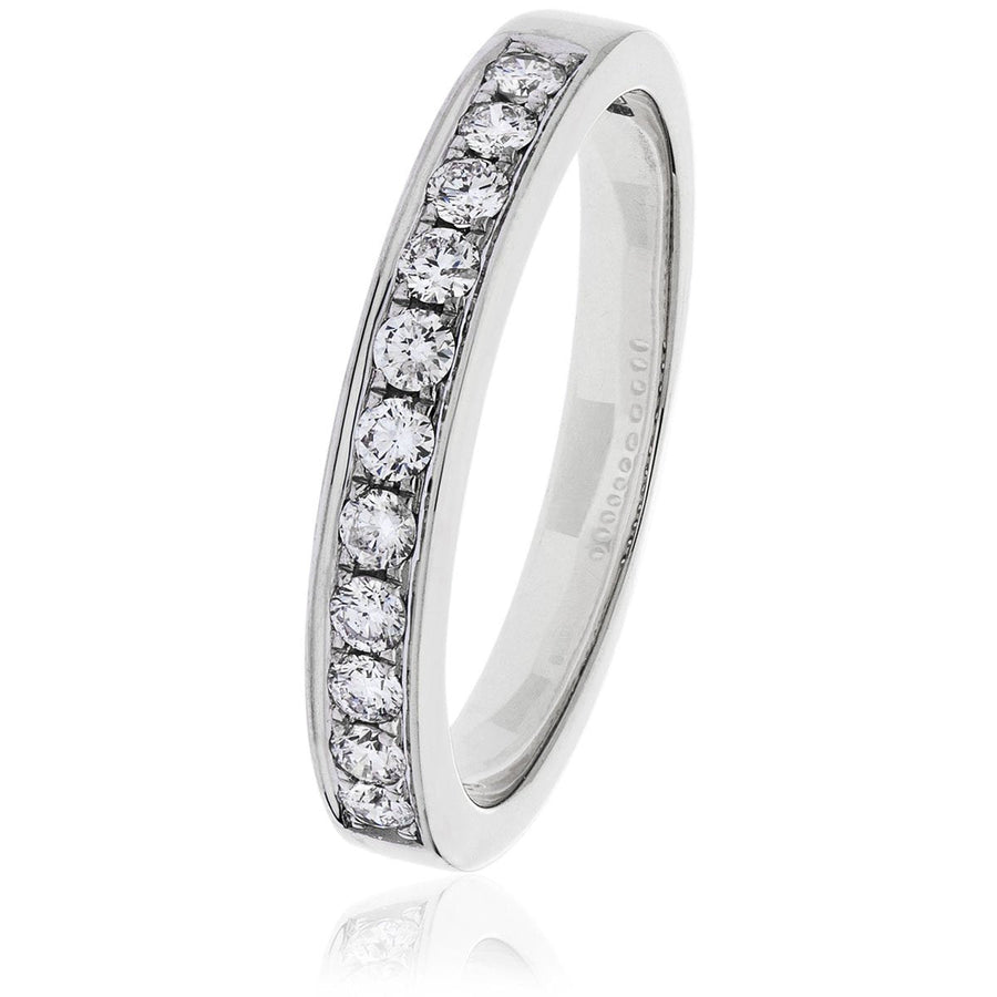 Diamond 11 Stone Eternity Ring 0.25ct F-VS Quality in 18k White Gold - David Ashley