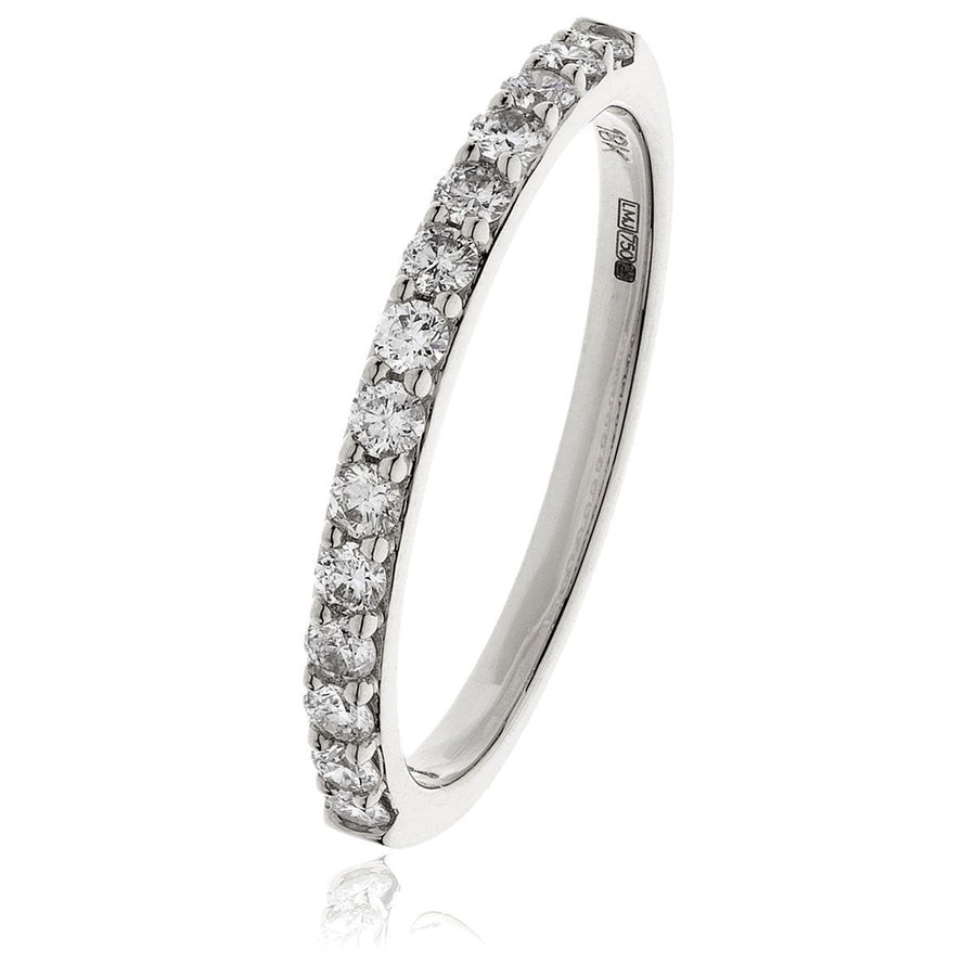 Diamond 12 Stone Eternity Ring 0.55ct F-VS Quality in 18k White Gold - David Ashley