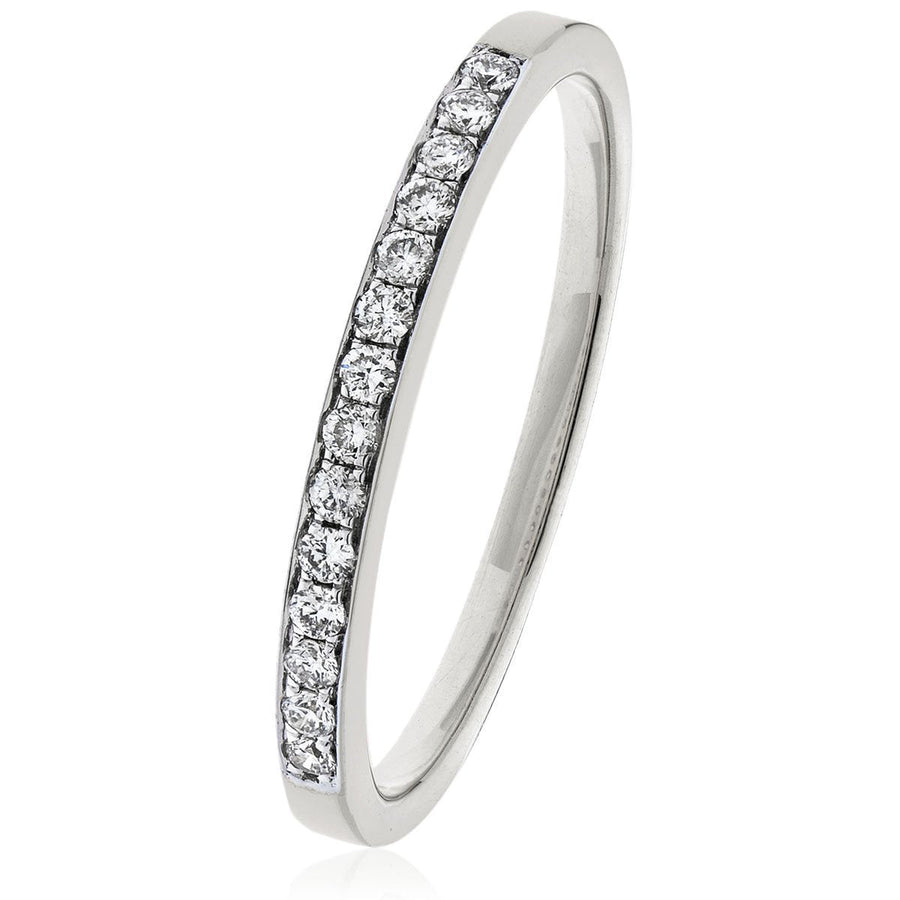 Diamond 13 Stone Eternity Ring 0.20ct G-SI Quality in 9k White Gold - David Ashley