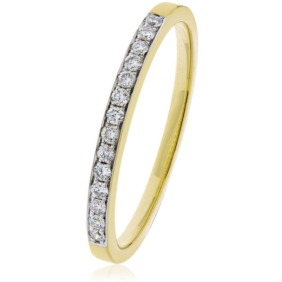 Diamond 13 Stone Eternity Ring 0.20ct G-SI Quality in 9k Yellow Gold - David Ashley