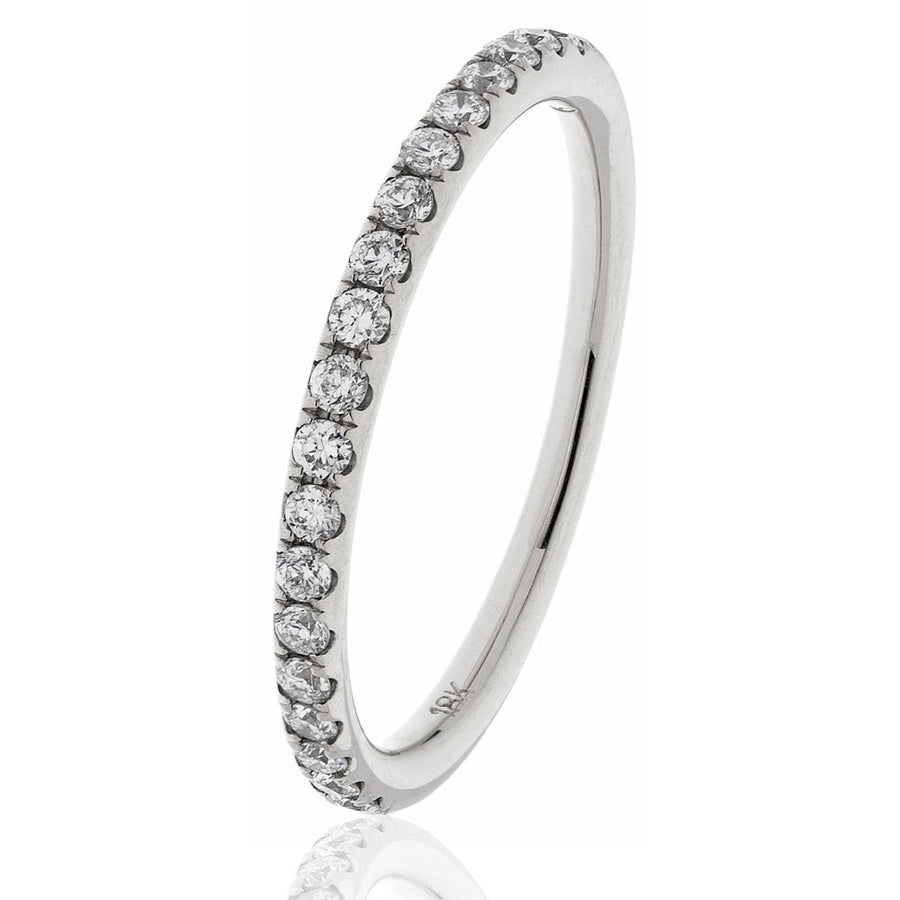 Diamond 13 Stone Eternity Ring 0.60ct F-VS Quality in 18k White Gold - David Ashley