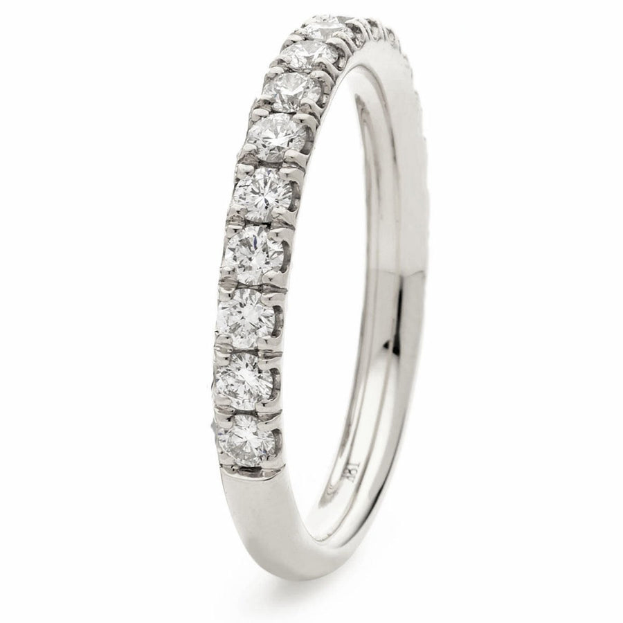 Diamond 14 Stone Eternity Ring 1.00ct F-VS Quality in 18k White Gold - David Ashley