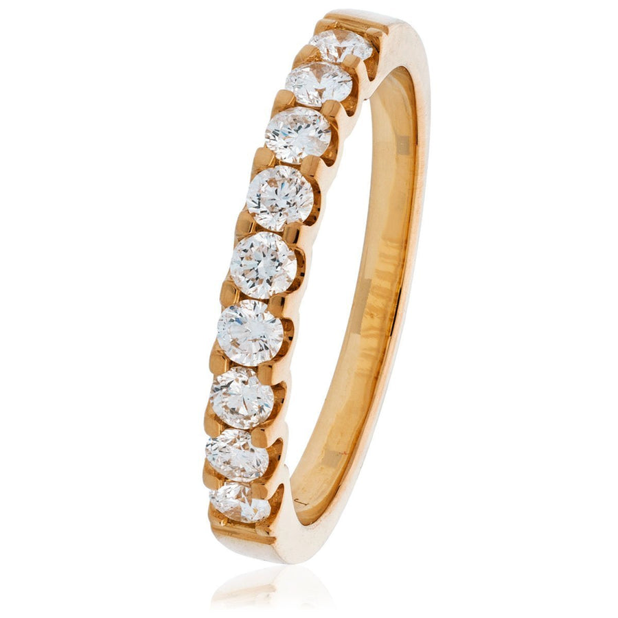 Diamond 15 Stone Eternity Ring 0.50ct F-VS Quality in 18k Rose Gold - David Ashley
