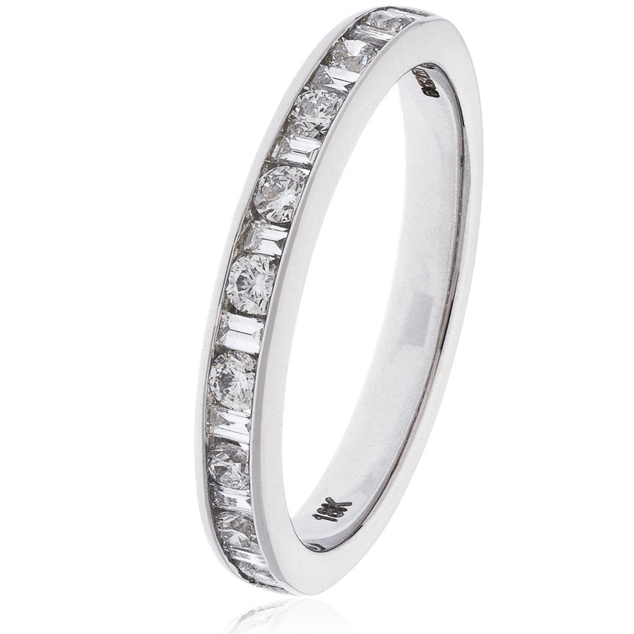 Diamond 15 Stone Eternity Ring 0.75ct F-VS Quality in 18k White Gold - David Ashley