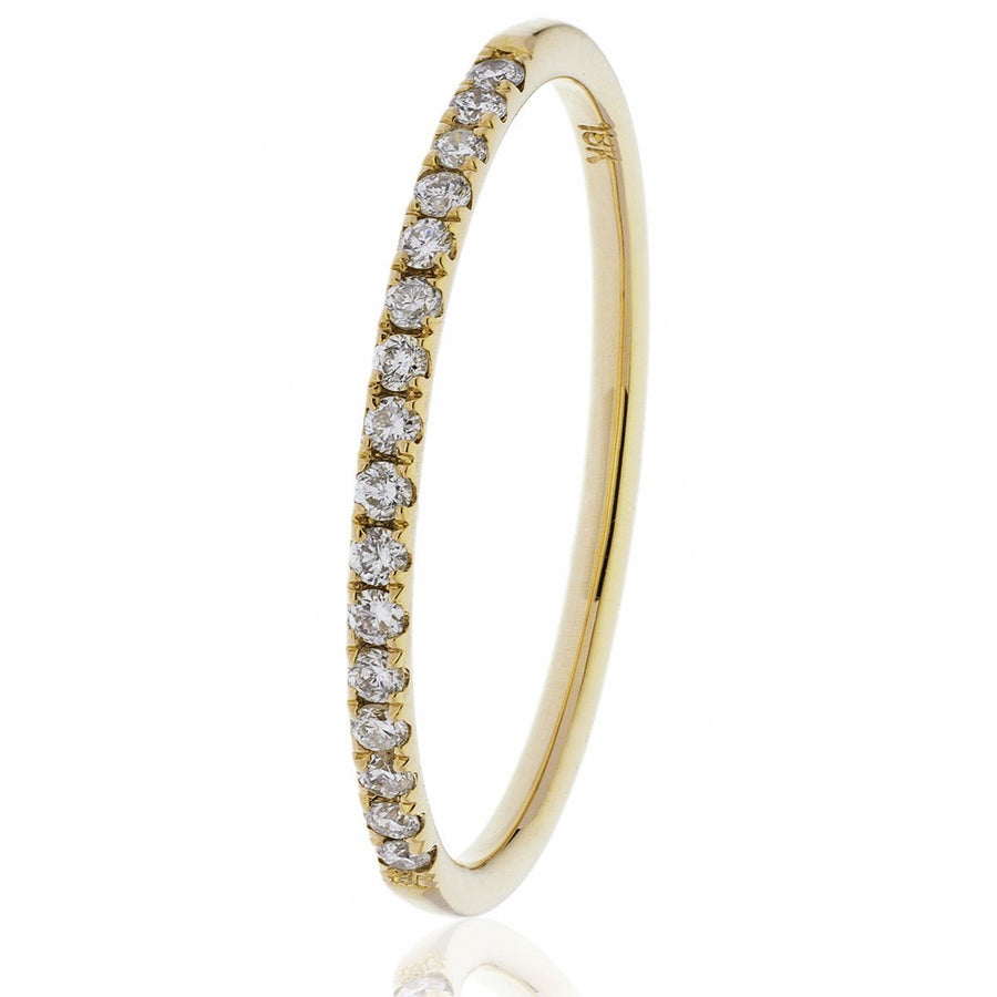 Diamond 16 Stone Eternity Ring 0.15ct F-VS Quality in 18k Yellow Gold - David Ashley