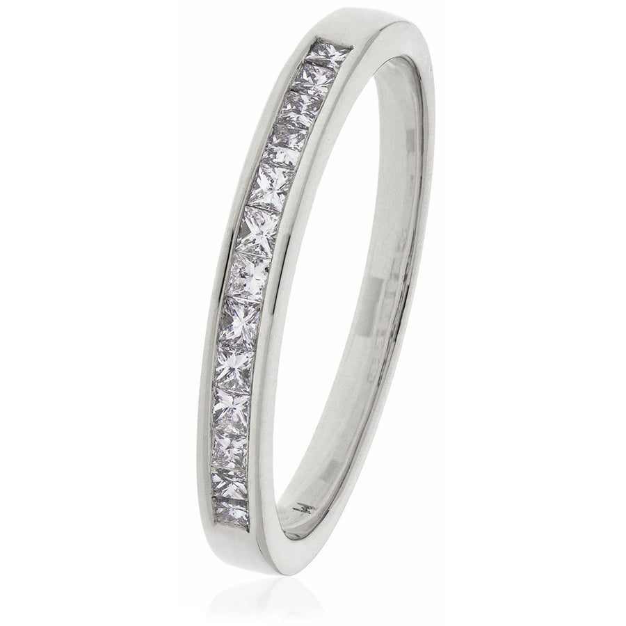 Diamond 16 Stone Eternity Ring 0.50ct F-VS Quality in 18k White Gold - David Ashley