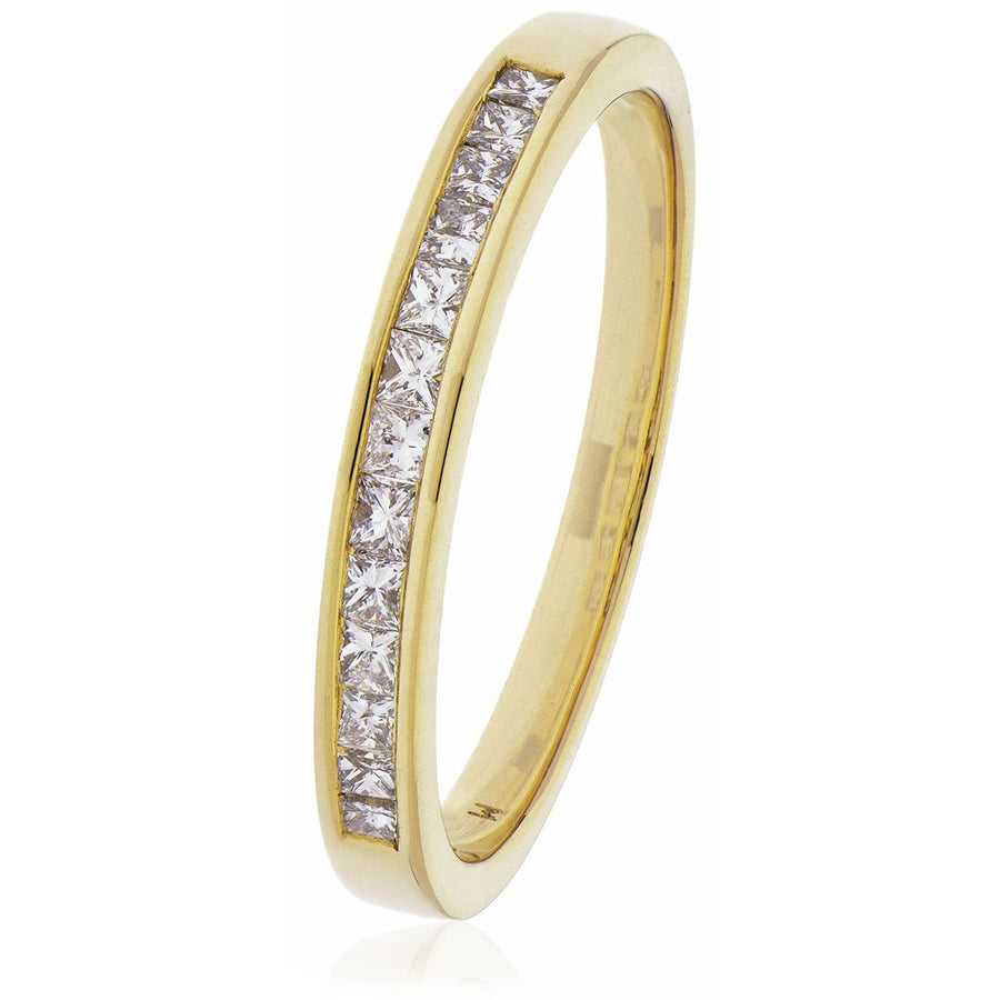 Diamond 16 Stone Eternity Ring 0.50ct F-VS Quality in 18k Yellow Gold - David Ashley