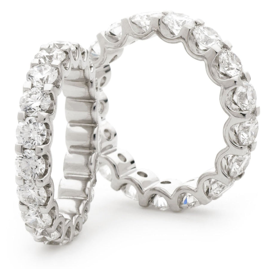 Diamond 17 Stone Full Eternity Ring 4.00ct F-VS Quality 18k White Gold - David Ashley