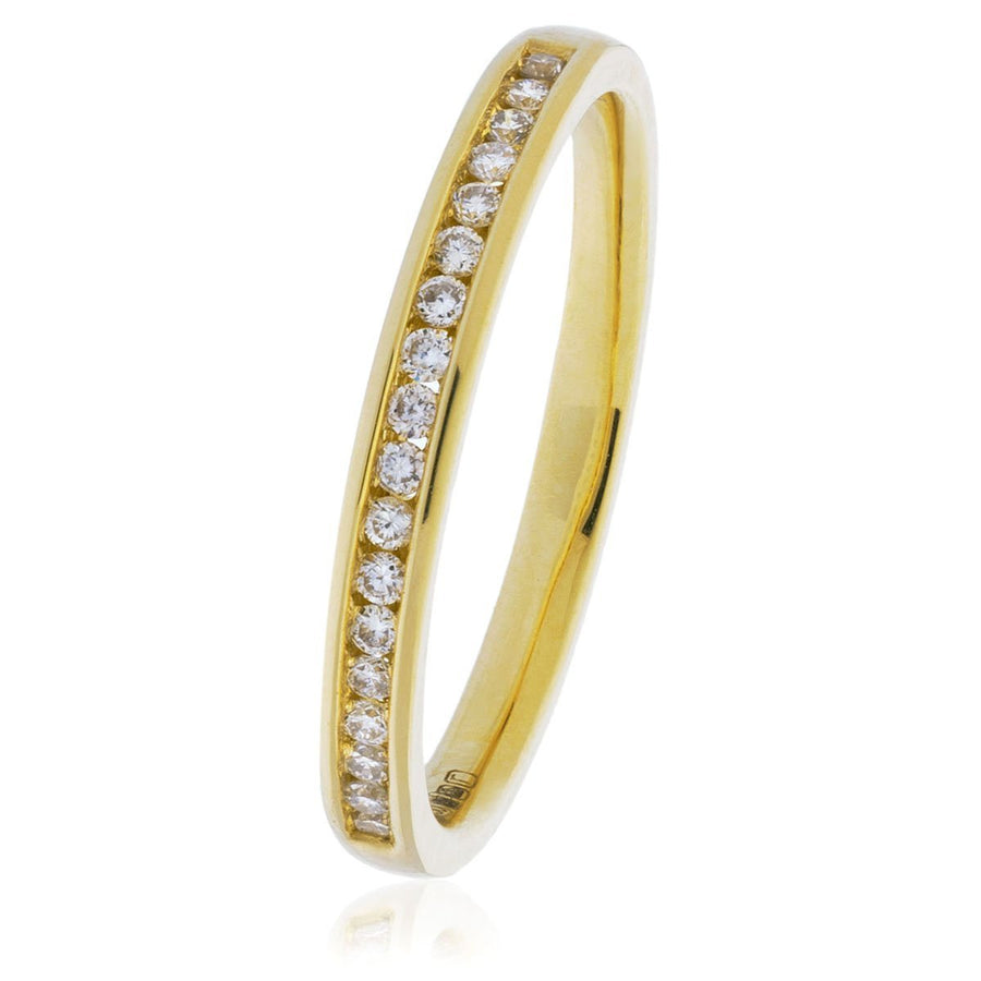 Diamond 18 Stone Eternity Ring 0.15ct F-VS Quality in 18k Yellow Gold - David Ashley