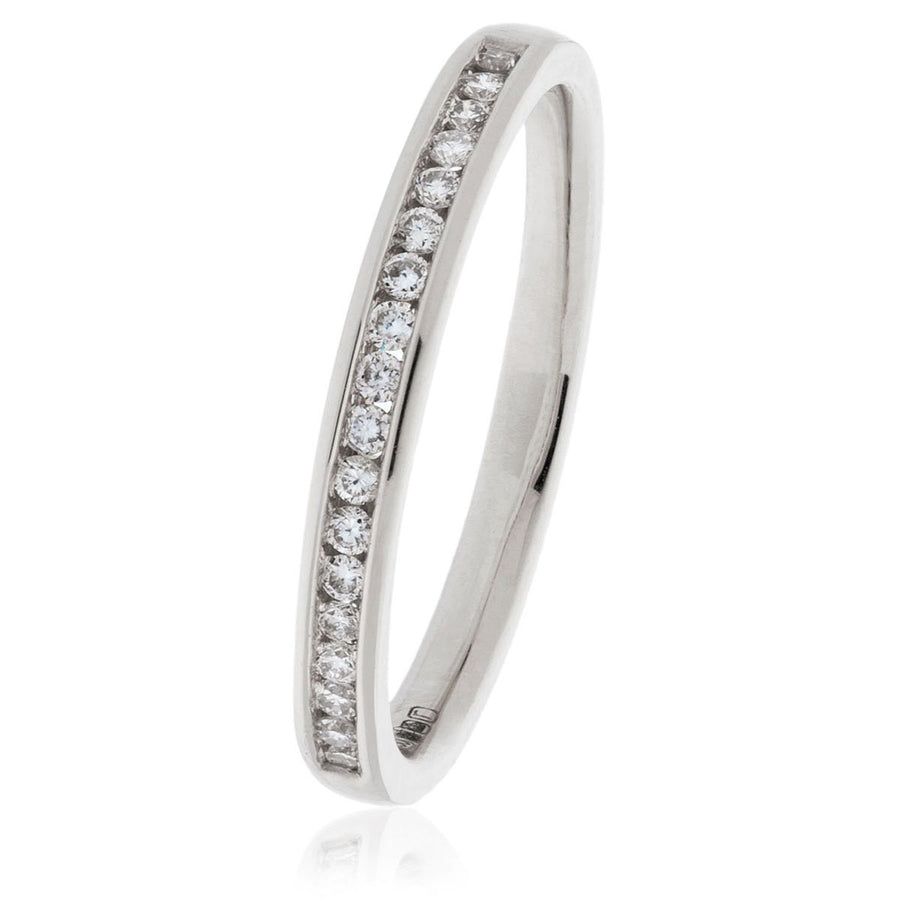 Diamond 18 Stone Eternity Ring 0.15ct F-VS Quality in Platinum - David Ashley