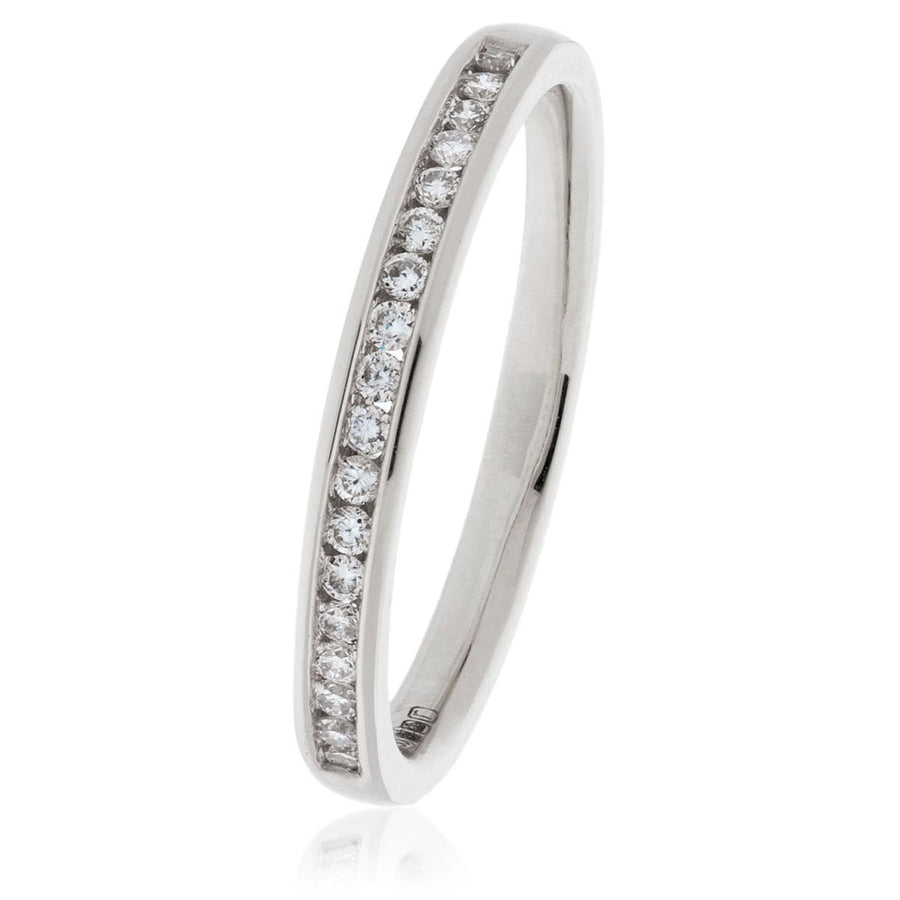 Diamond 18 Stone Eternity Ring 0.15ct G-SI Quality in 9k White Gold - David Ashley
