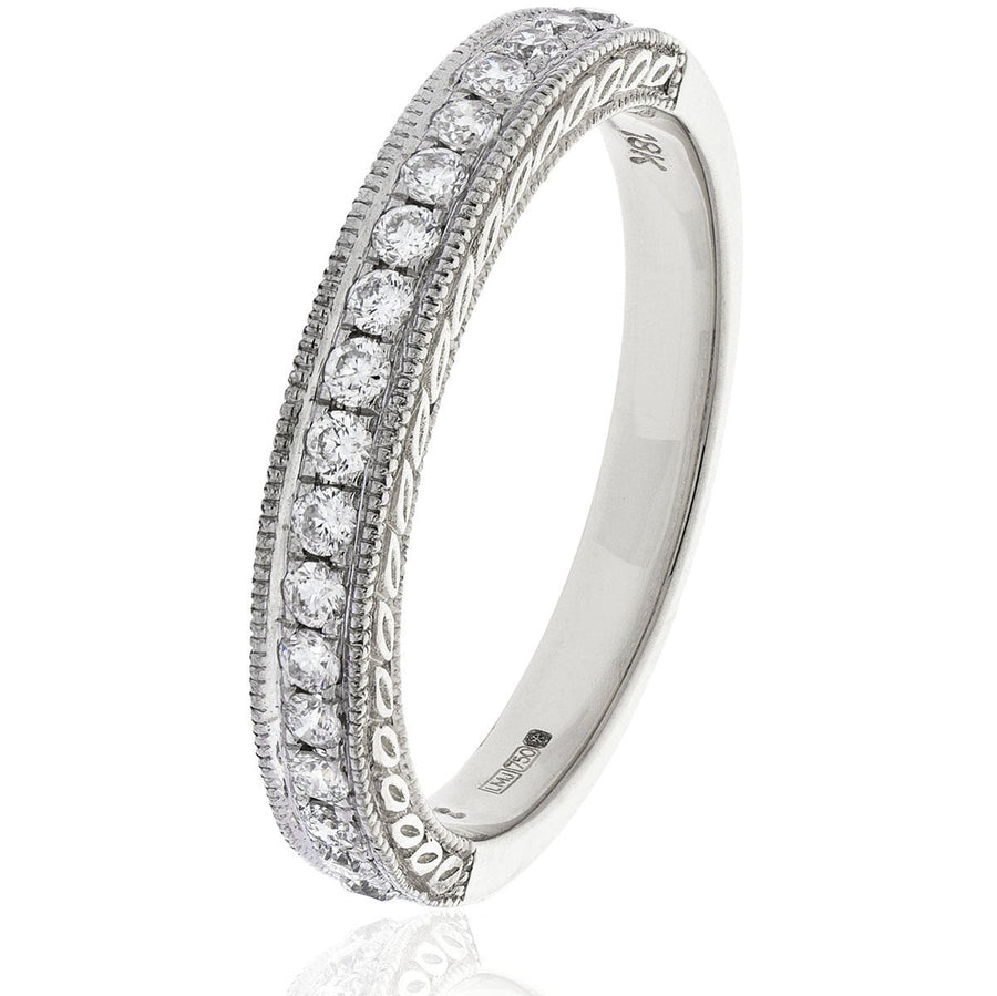 Diamond 18 Stone Eternity Ring 0.30ct F-VS Quality in 18k White Gold - David Ashley
