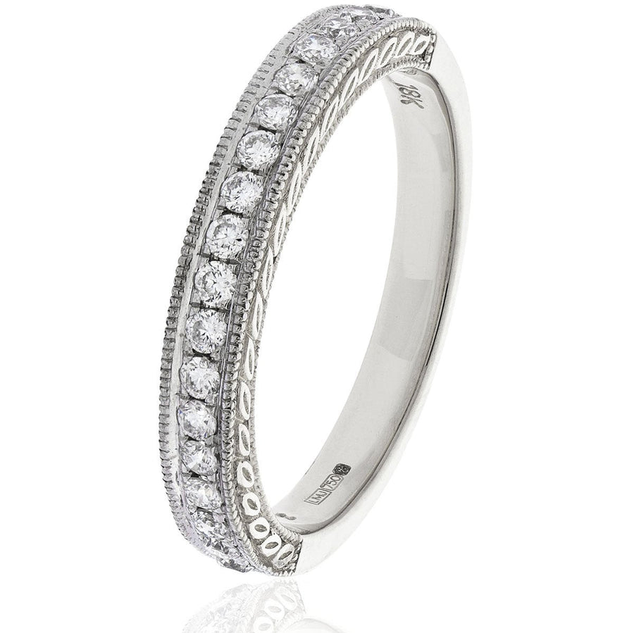 Diamond 18 Stone Eternity Ring 0.30ct F-VS Quality in Platinum - David Ashley