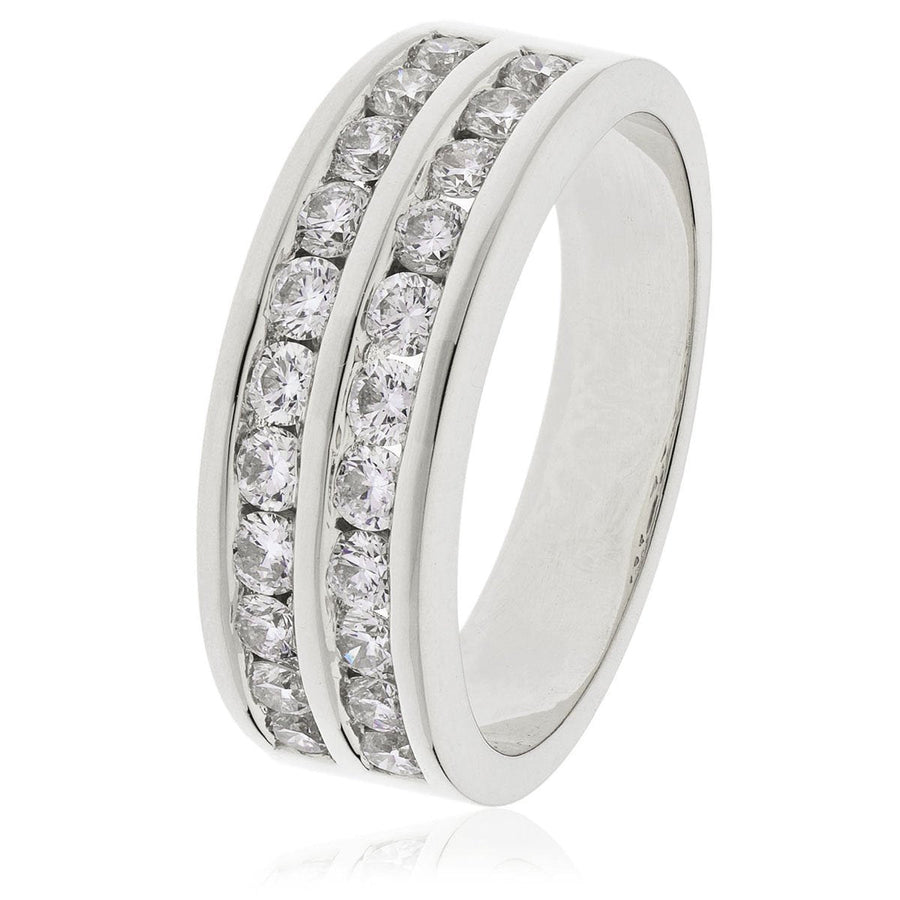 Diamond 22 Stone Eternity Ring 1.00ct F-VS Quality in 18k White Gold - David Ashley