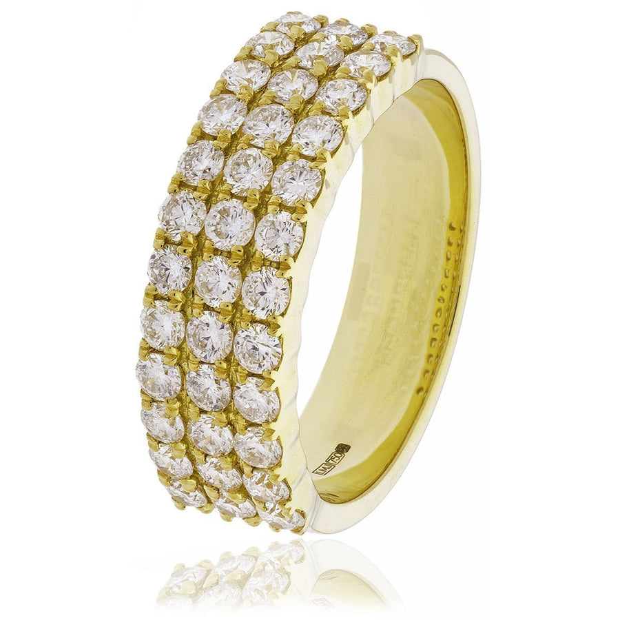 Diamond 27 Stone Eternity Ring 2.20ct F-VS Quality in 18k Yellow Gold - David Ashley