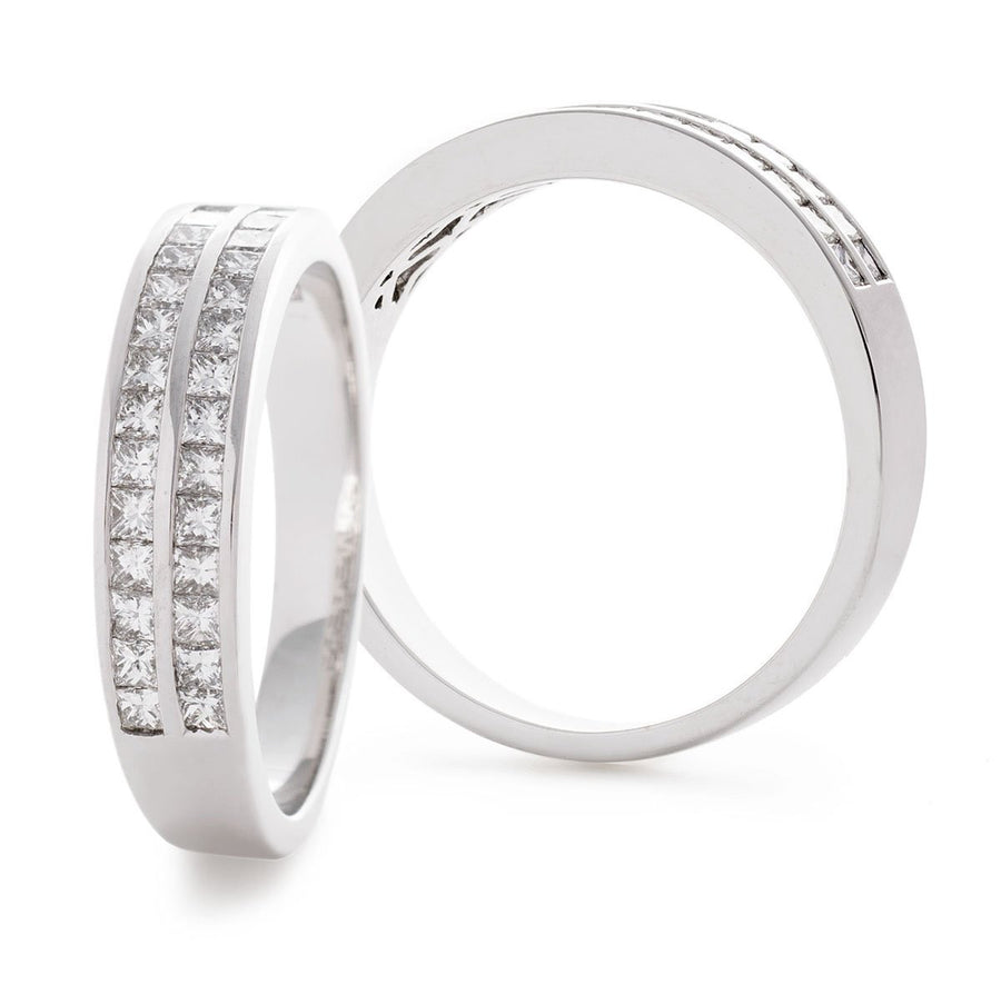 Diamond 28 Stone Eternity Ring 0.85ct F-VS Quality in 18k White Gold - David Ashley