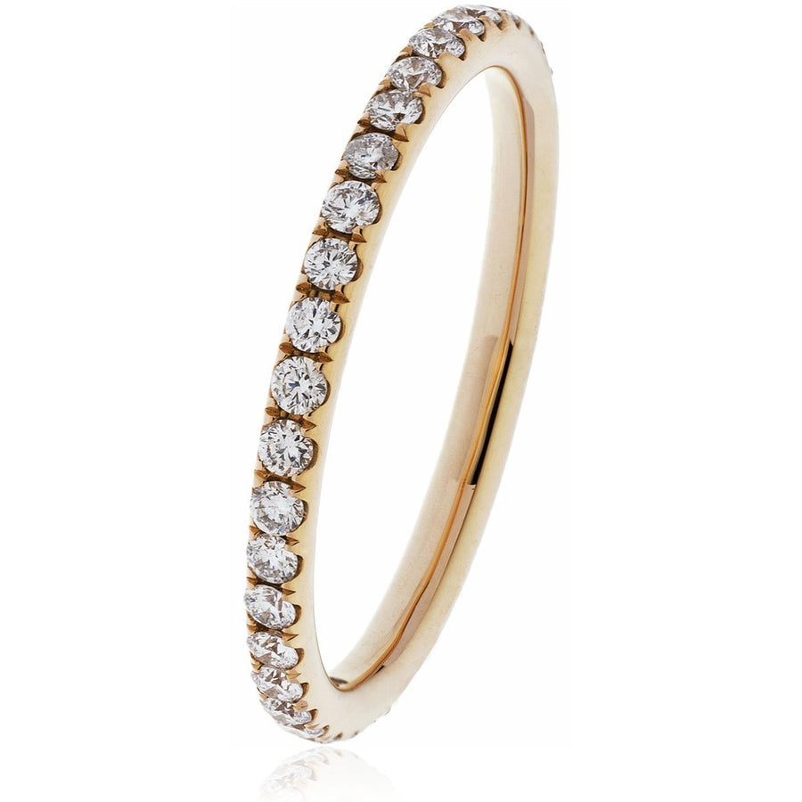 Diamond 30 Stone Full Eternity Ring 0.75ct F-VS Quality 18k Rose Gold - David Ashley
