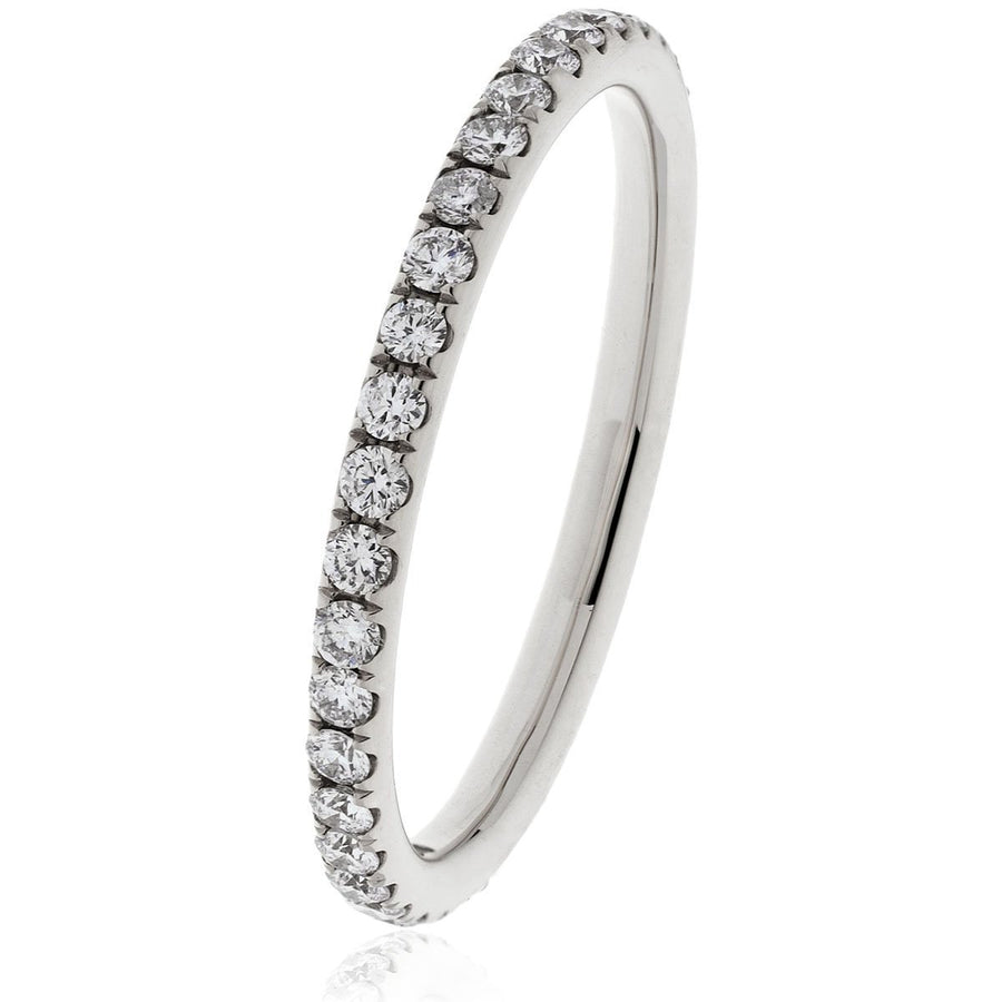Diamond 30 Stone Full Eternity Ring 0.75ct F-VS Quality 18k White Gold - David Ashley