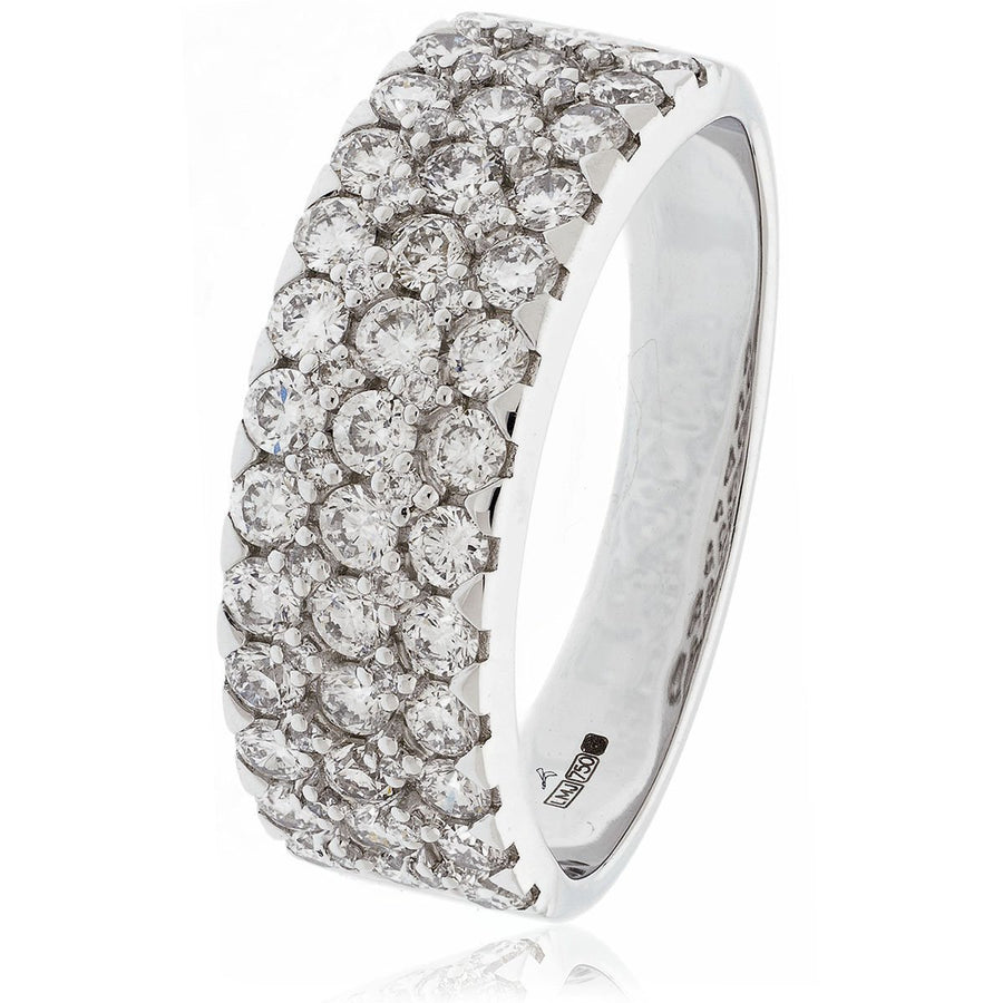 Diamond 63 Stone Eternity Ring 1.10ct F-VS Quality in Platinum - David Ashley