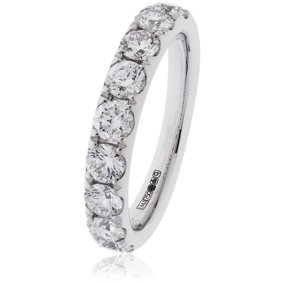 Diamond 7 Stone Eternity Ring 2.20ct F-VS Quality in Platinum - David Ashley