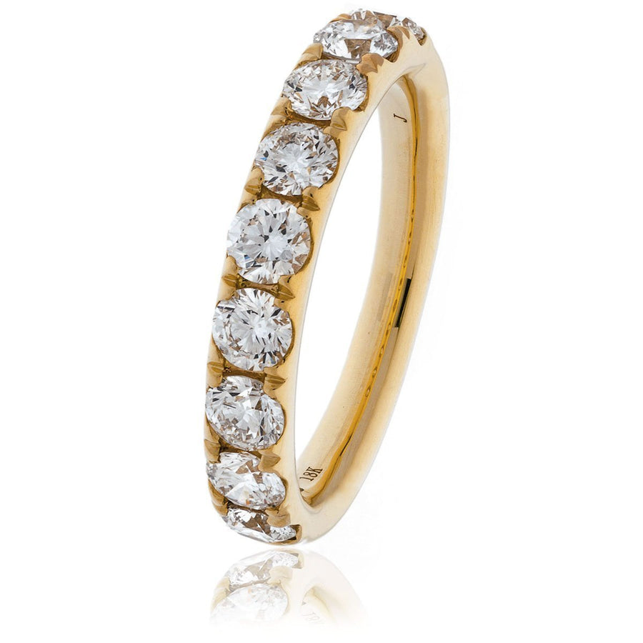 Diamond 9 Stone Eternity Ring 1.35ct F-VS Quality in 18k Rose Gold - David Ashley