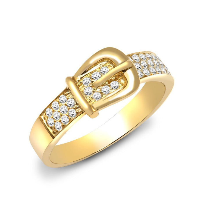 Diamond Buckle Ring 0.34ct Premium Quality set in 18ct Yellow Gold - David Ashley