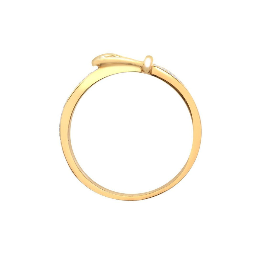 Diamond Buckle Ring 0.34ct Premium Quality set in 18ct Yellow Gold - David Ashley