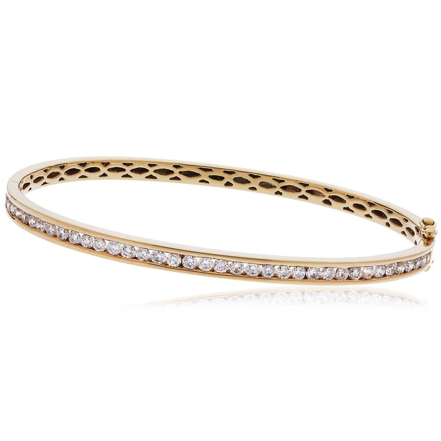 Diamond Channel Set Bangle 1.50ct F VS Quality in 18k Rose Gold - David Ashley