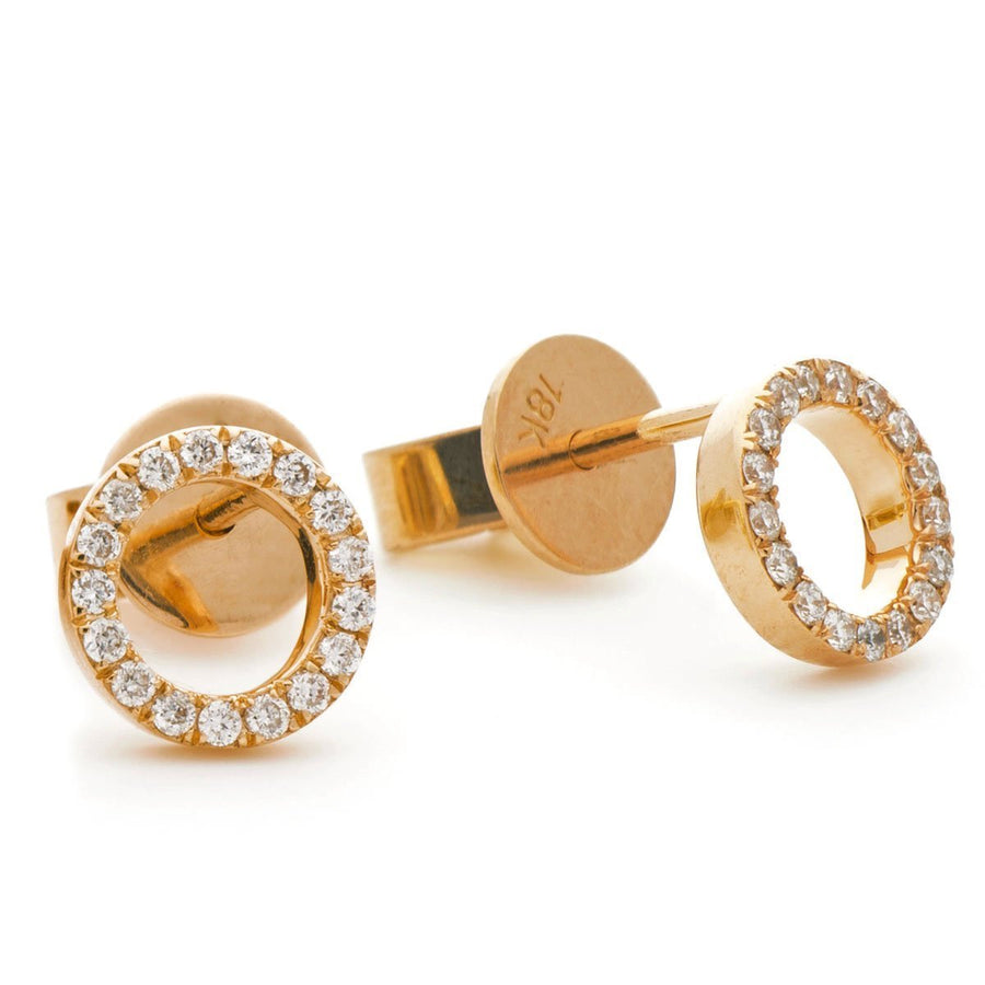 Diamond Circle of Life Earrings 0.15ct F VS Quality in 18k Rose Gold - David Ashley