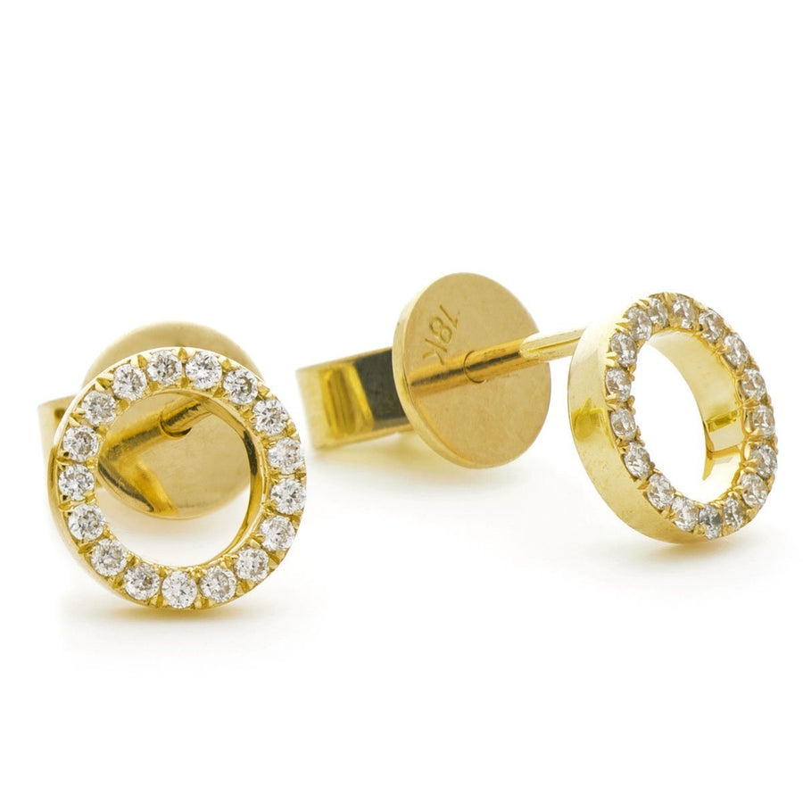 Diamond Circle of Life Earrings 0.15ct F VS Quality in 18k Yellow Gold - David Ashley