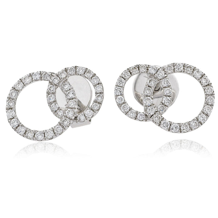 Diamond Circle of Life Earrings 0.30ct F VS Quality in 18k White Gold - David Ashley