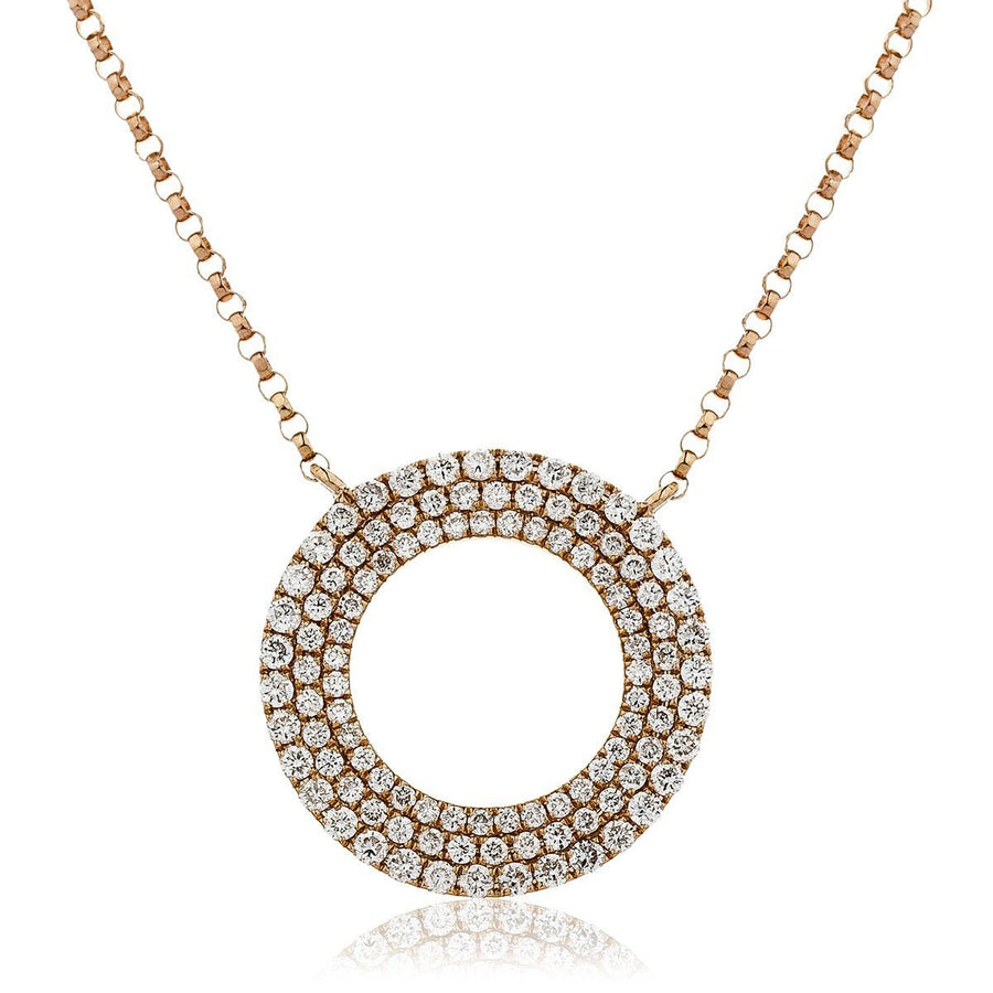 Diamond Circle of Life Necklace 0.50ct F VS Quality in 18k Rose Gold - David Ashley