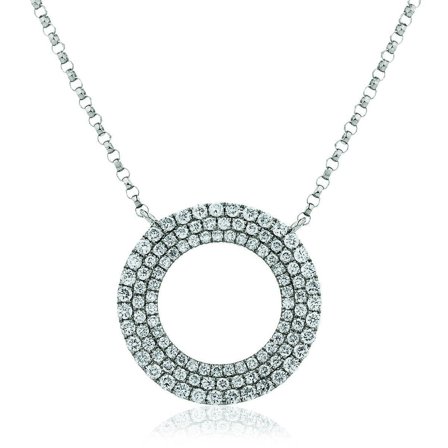 Diamond Circle of Life Necklace 0.50ct F VS Quality in 18k White Gold - David Ashley