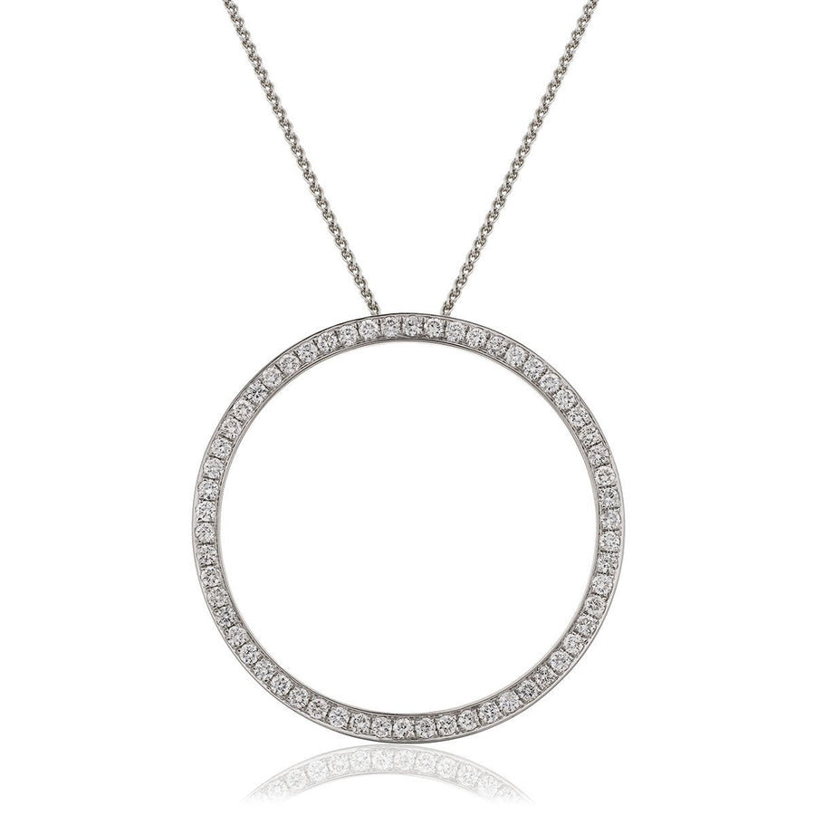 Diamond Circle of Life Necklace 0.50ct F VS Quality in 18k White Gold - David Ashley