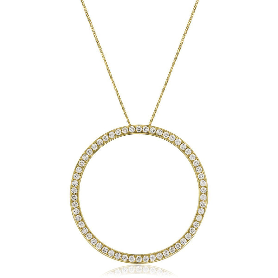 Diamond Circle of Life Necklace 0.50ct F VS Quality in 18k Yellow Gold - David Ashley