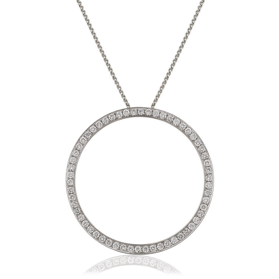 Diamond Circle of Life Necklace 0.70ct F VS Quality in 18k White Gold - David Ashley
