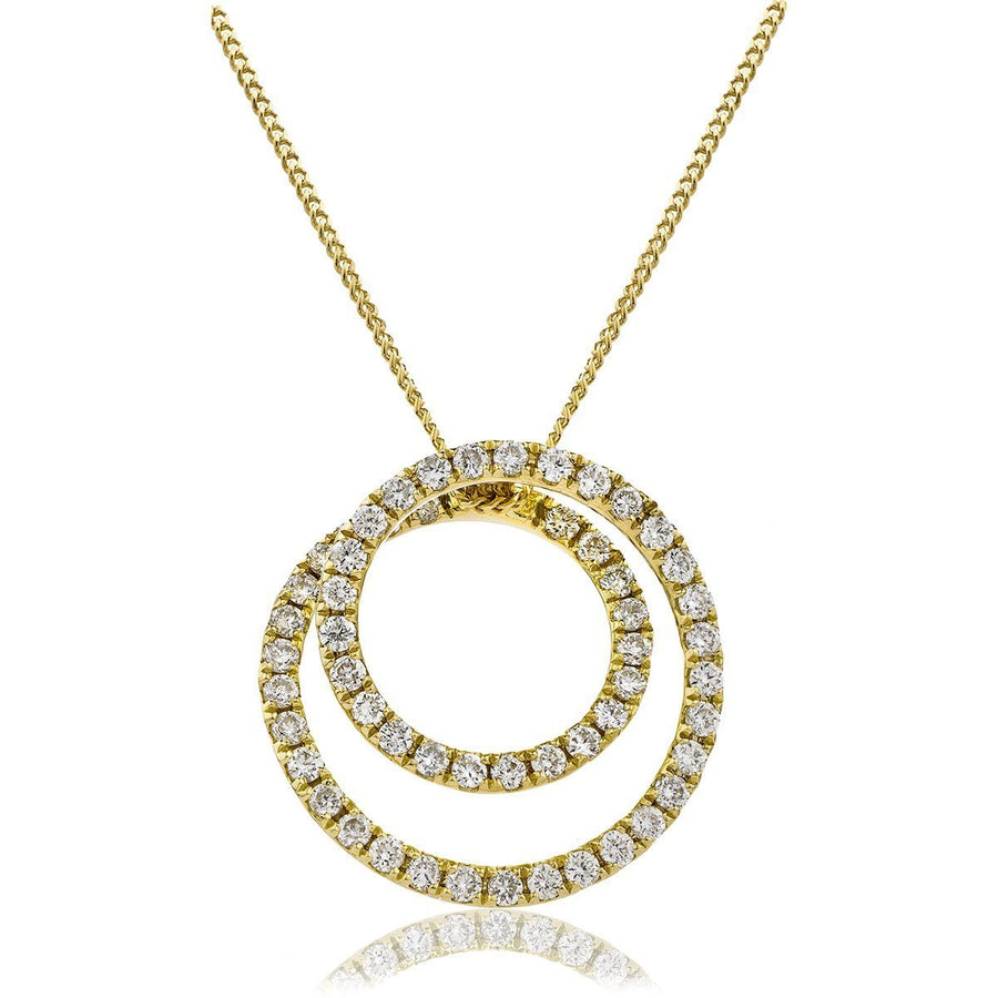 Diamond Circle of Life Necklace 0.80ct F VS Quality in 18k Yellow Gold - David Ashley