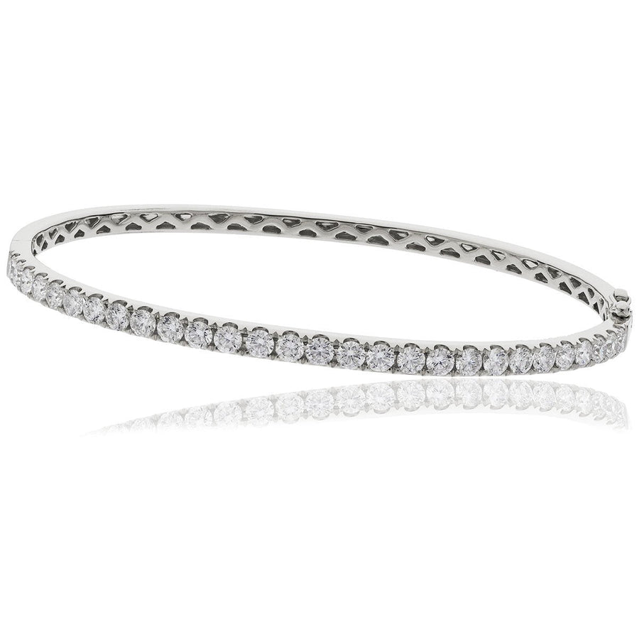 Diamond Claw Set Bangle 0.60ct F VS Quality in 18k White Gold - David Ashley