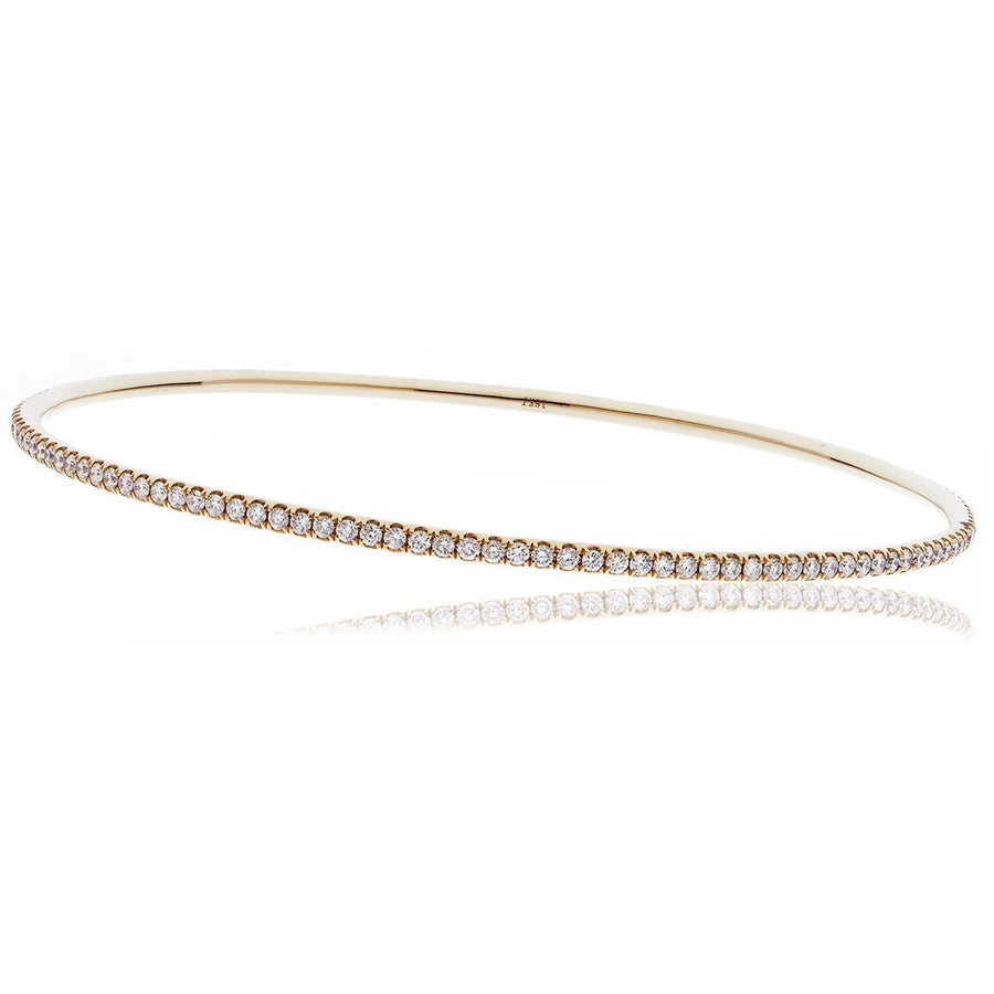 Diamond Claw Set Slave Bangle 2.95ct F VS Quality in 18k Rose Gold - David Ashley