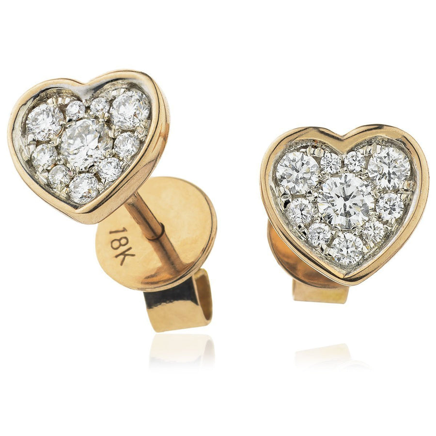 Diamond Cluster Earrings 0.20ct F VS Quality in 18k Rose Gold - David Ashley