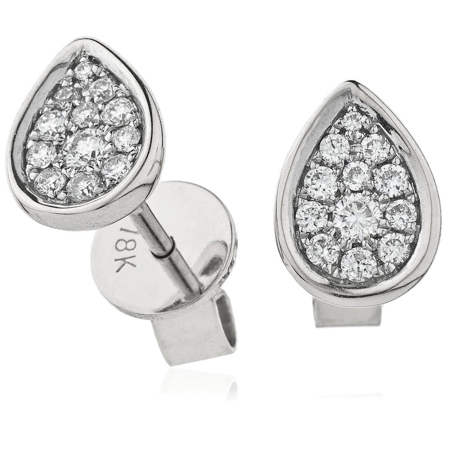 Diamond Cluster Earrings 0.20ct F VS Quality in 18k White Gold - David Ashley