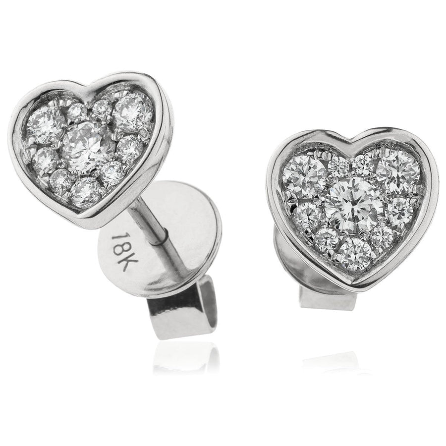 Diamond Cluster Earrings 0.20ct F VS Quality in 18k White Gold - David Ashley