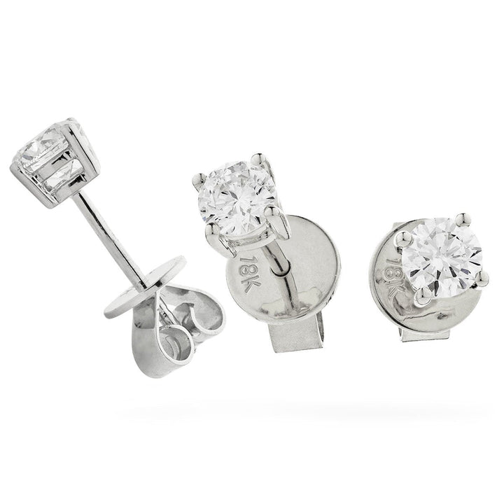 Diamond Earrings 0.20CT F VS Quality Studs in 18k White Gold - David Ashley